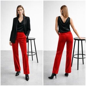 🆕 Bar III Red Velvet Flare-Leg Pants
